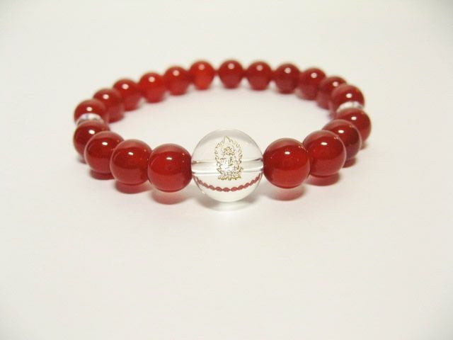 干支守護神【虚空蔵菩薩】丑年・寅年の干支守護石 赤メノウパワーストーンブレスレット数珠仕立て