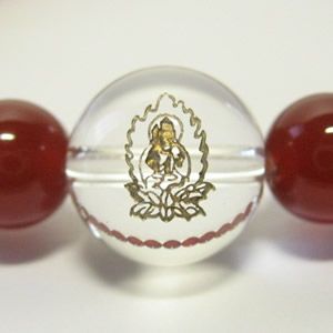 干支守護神 文殊菩薩　赤メノウ8mm数珠ブレスレット