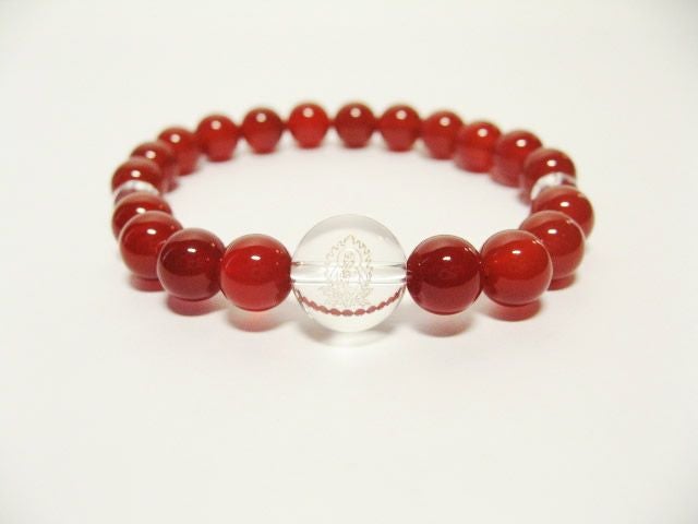 【大日如来】未年・申年の干支守護神守護石 赤めのうパワーストーンブレスレット