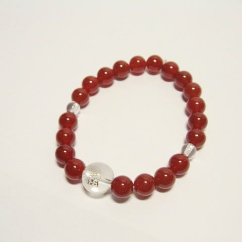 干支守護神 不動明王　赤メノウ8mm数珠パワーストーンブレスレット
