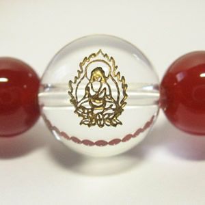 干支守護神 阿弥陀如来　赤メノウ8mm数珠ブレスレット