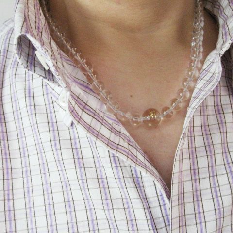 未・申年生まれのお守り・梵字バン水晶ネックレス男性用