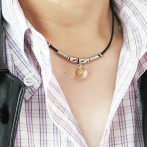 守護梵字・干支梵字 マン 水晶玉チョーカーネックレス