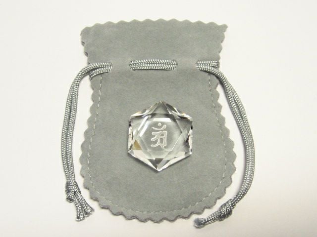 パワーストーンの水晶カット六芒星・辰年生まれ・巳年生まれのお守り守護梵字・干支梵字アン「普賢菩薩」