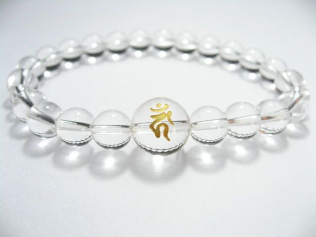 梵字　最高級天然 水晶ブレスレット8mm