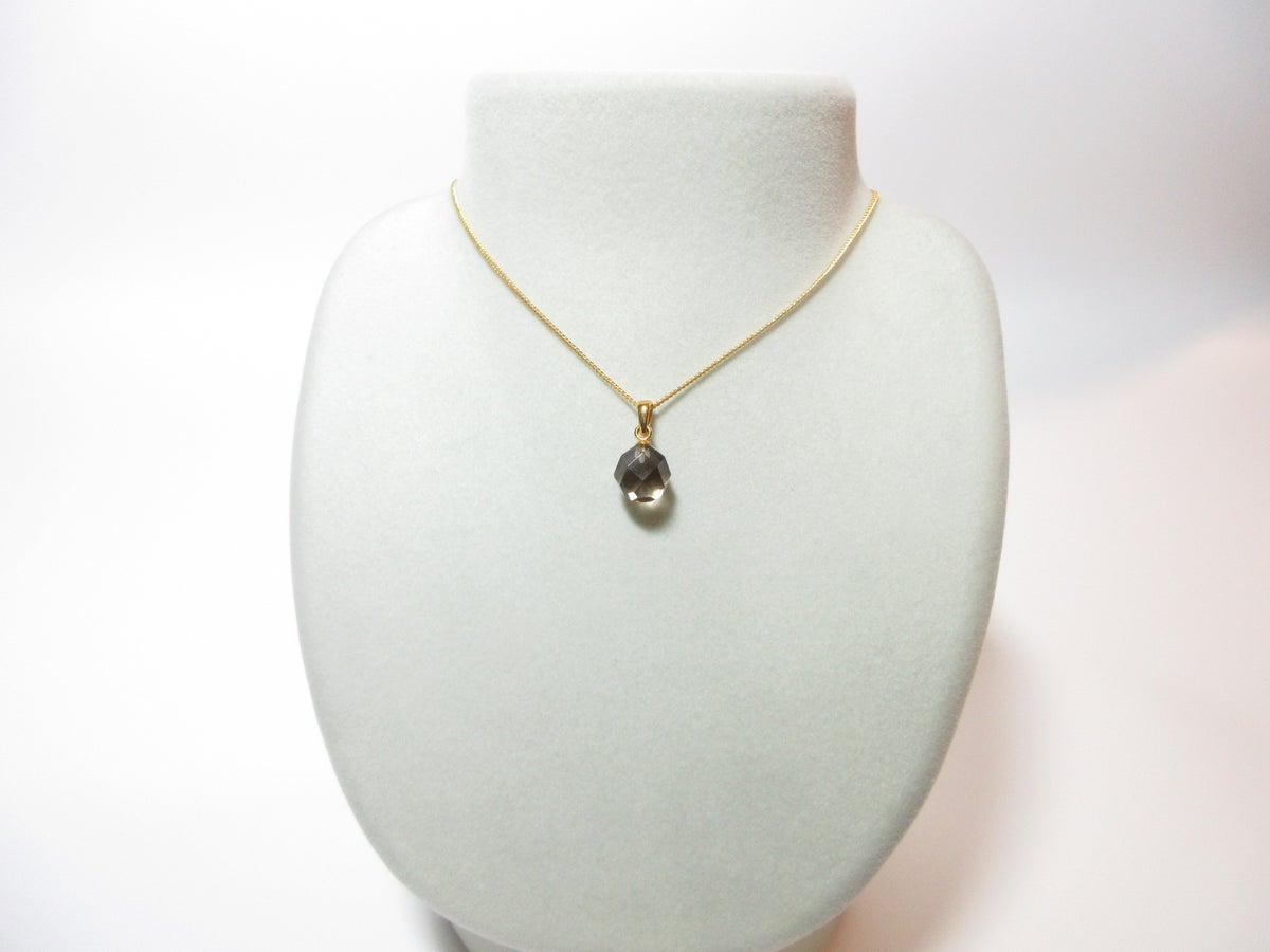 天然石・パワーストーン   茶水晶（スモーキークォーツ）10mmカット　ペンダント  ネックレス
