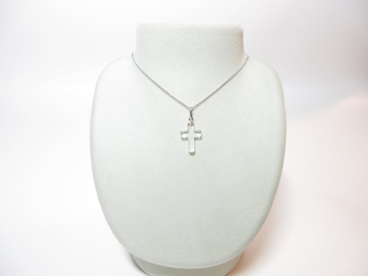 水晶　十字架　チェーン付きペンダントトップ　天然石・パワーストーン